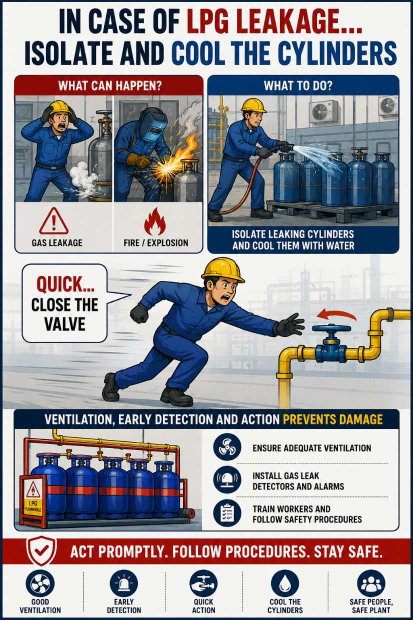 In Case of LPG Leakage – Isolate and Cool the Cylinders
