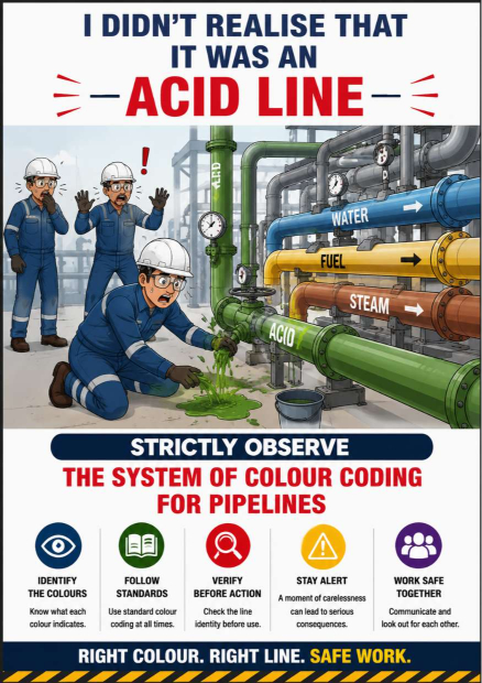 I Didn’t Realise It Was an Acid Line – Observe Colour Coding for Pipelines