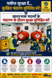 खतरनाक पदार्थों के भंडारण के दौरान पर्याप्त सुरक्षा सुनिश्चित करें