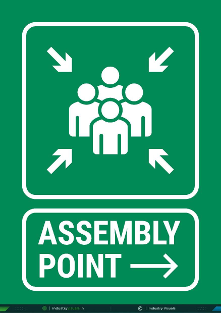 Assembly Point Sign – Right Arrow