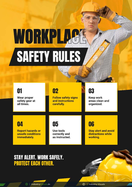 Stay Safe at Work (Blue Grid)