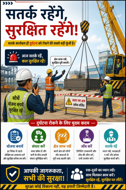 सतर्क रहेंगे – सुरक्षित रहेंगे (क्रेन लिफ्टिंग)