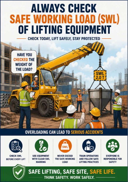 Always Check Safe Working Load (SWL) of Lifting Equipment